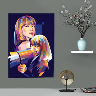 پوستر سیلک طرح بلک پینک - کد : 027