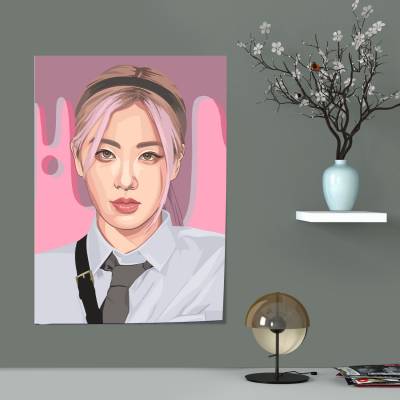 پوستر سیلک طرح بلک پینک - کد : 028