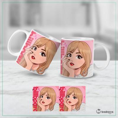 ماگ  طرح بلک پینک - کد : 030