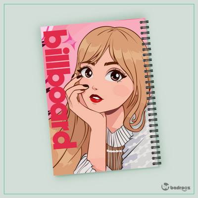 دفتر یادداشت طرح بلک پینک - کد : 030