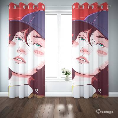پرده پانچ طرح بلک پینک - کد : 033