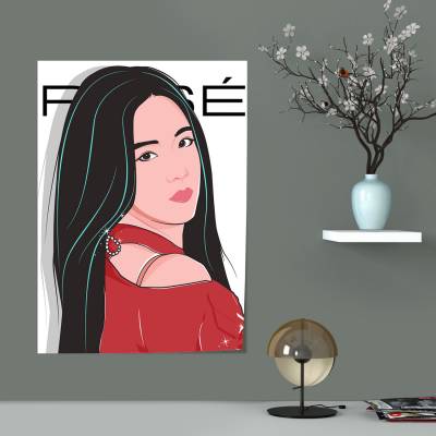 پوستر سیلک طرح بلک پینک - کد : 034