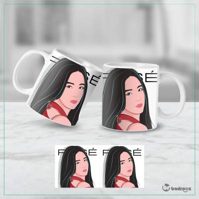 ماگ  طرح بلک پینک - کد : 034