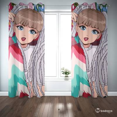 پرده پانچ طرح بلک پینک - کد : 036