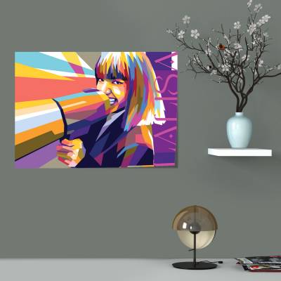 پوستر سیلک طرح بلک پینک - کد : 039