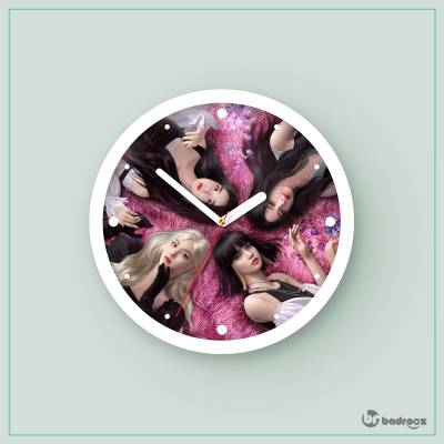 ساعت دیواری  طرح بلک پینک - کد : 043