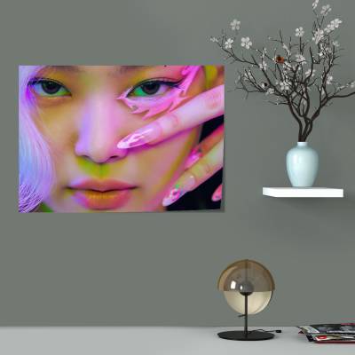پوستر سیلک طرح بلک پینک - کد : 047