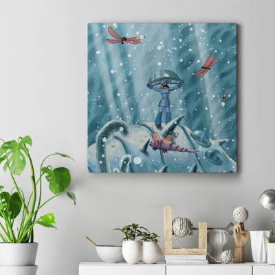 تابلو کنواس مربع (بوم) Nausicaa of the valley of the wind