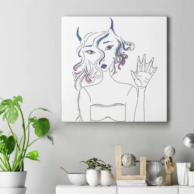 تابلو کنواس مربع (بوم) H_Girl1