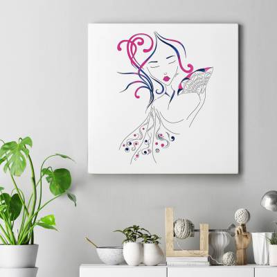 تابلو کنواس مربع (بوم) H_Girl4