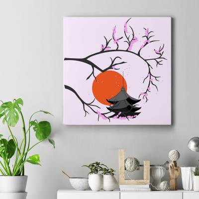تابلو کنواس مربع (بوم) H_Sun&Building