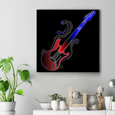 تابلو کنواس مربع (بوم) H_ElectricGuitar6