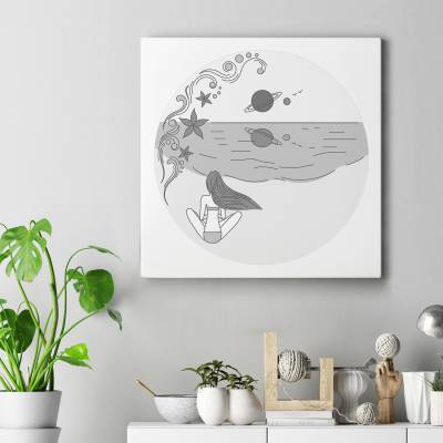 تابلو کنواس مربع (بوم) H_SaturnFantasy1
