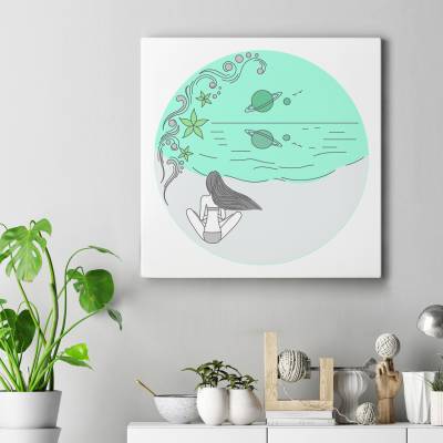 تابلو کنواس مربع (بوم) H_SaturnFantasy2