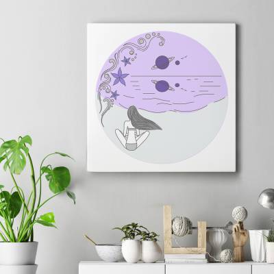 تابلو کنواس مربع (بوم) H_SaturnFantasy4