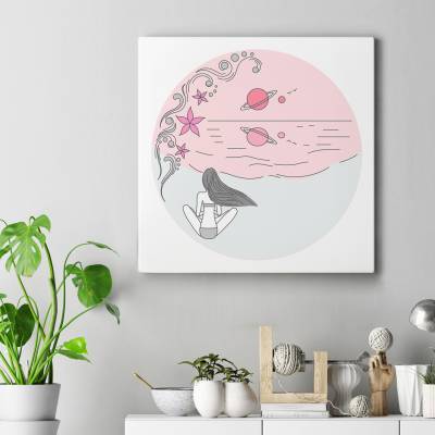 تابلو کنواس مربع (بوم) H_SaturnFantasy5