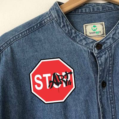 پچ حرارتی (برچسب لباس) طرح (STOP-ART)