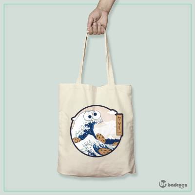 کیف خرید کتان (توت بگ) موج عظیم کاناگاوا - The Great Wave off Kanagawa